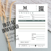 Zakelijke factuur Ontvangstbewijs Monogram QR-code Kaart