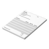 Zakelijke factuur Sjabloon Zwart Wit Licht Grijs Notitieblok (Linkerzijde)