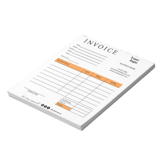 Zakelijke factuur Verkoop Ontvangst Sociale Media  Notitieblok (Linkerzijde)