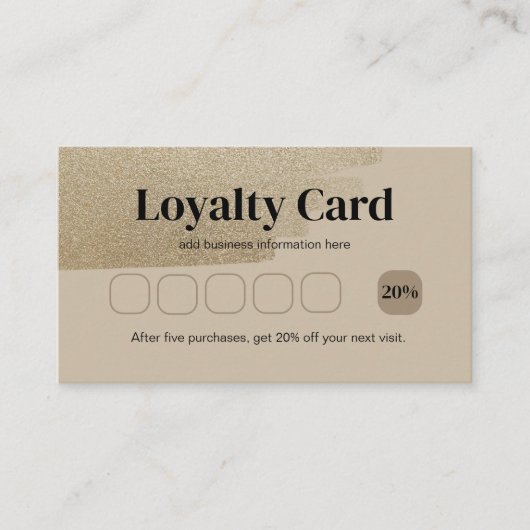 Zakelijke Faux Gold Brush Loyalty-Kaarten Klantenkaartje (Voorkant)