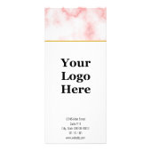 Zakelijke Faux Roze Marmer Prijs Lijst Sjabloon Reclamekaart (Achterkant)