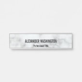 Zakelijke Faux Witte Marmeren Naam Professionele T Deurbordje (Voorkant)