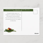 Zakelijke feestdagen voor onze klanten briefkaart (Achterkant)