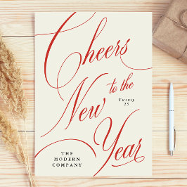 Zakelijke feestelijke rode juichen Nieuwjaar vakan Feestdagenkaart