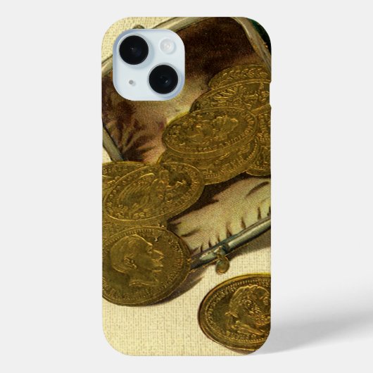 Zakelijke financiën uit het verleden, gouden munte Case-Mate iPhone case (Achterkant)