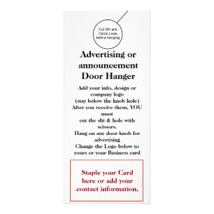 Zakelijke firma Door Hanger Brochure Flyer Hanger Reclamekaart
