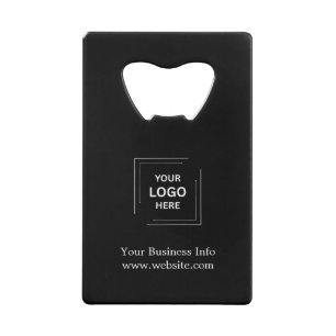 Zakelijke Firma Minimalistisch Zwart Bedrijfs- Creditkaart Flessenopener