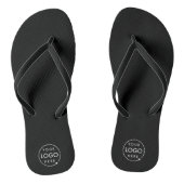 Zakelijke Flip Flops | Logo Zwarte Zwembad Schoene (Voetbed)