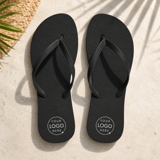 Zakelijke Flip Flops | Logo Zwarte Zwembad Schoene