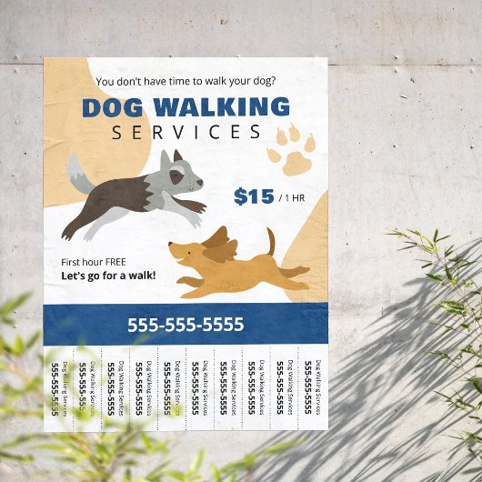 Zakelijke Flyer voor Honden Uitlaten
