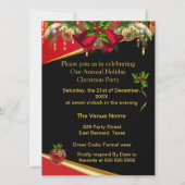 Zakelijke formele kerstfeestviering Rood 2 Kaart (Achterkant)