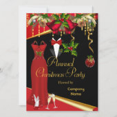 Zakelijke formele kerstfeestviering Rood 2 Kaart (Voorkant)