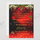 Zakelijke formele kerstfeestviering Rood Kaart (Achterkant)