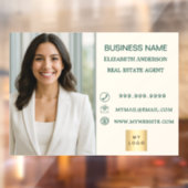 Zakelijke foto contactgegevens Ivoor groen Raamsticker (Vel 2)