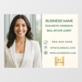 Zakelijke foto contactgegevens Ivoor groen Raamsticker (Vel)