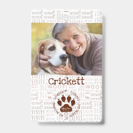 Zakelijke foto en naam met Brown Paw Badge
