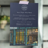 Zakelijke foto-folder | Navy blauwe marketingfolde Flyer