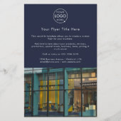 Zakelijke foto-folder | Navy blauwe marketingfolde Flyer (Achterkant)