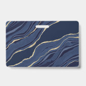 Zakelijke foto ID naam Blue Marble Agate Geode Badge (Achterkant)