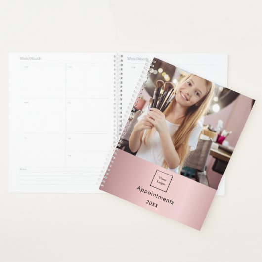 Zakelijke foto logo blush roze make-up artiest 202 planner (Display)