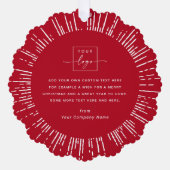 Zakelijke foto logo deep red Vrolijk kerstfeest Ornament Kaart (Voorkant)