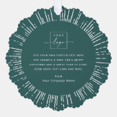 Zakelijke foto logo pine groen Vrolijk kerstfeest Ornament Kaart (Voorkant)