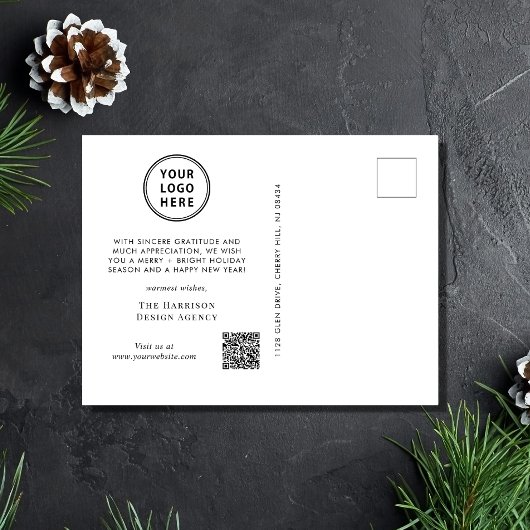 Zakelijke foto Logo QR Code Corporate Christmas Feestdagenkaart
