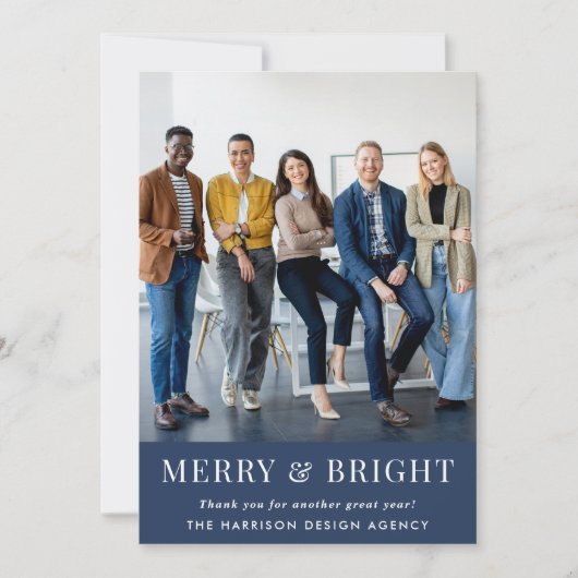 Zakelijke foto Logo QR Code Corporate Christmas Feestdagenkaart (Voorkant)