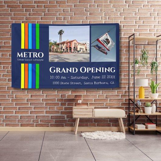 Zakelijke foto Stedelijke Moderne Verticale Strepe Spandoek