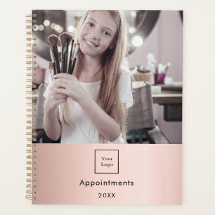 Zakelijke fotologo roze gouden visagist 2027 planner