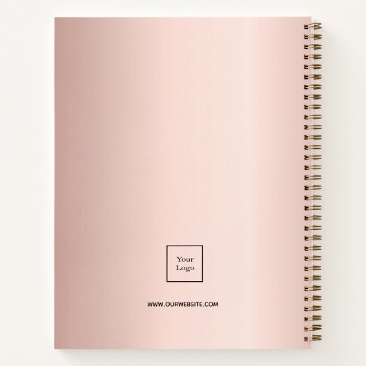 Zakelijke fotologo roze gouden visagist notitieboek (Achterkant)