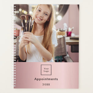 Zakelijke fotologo roze make-up artiest 2023 planner