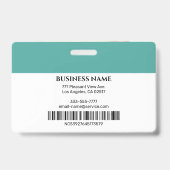 Zakelijke fotonaam Logo-info, turquoise en wit Badge (Achterkant)