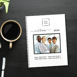 Zakelijke fototeam witte elegant notitieboek