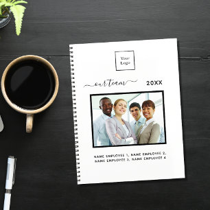 Zakelijke fototeam witte elegant notitieboek