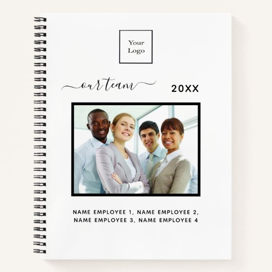 Zakelijke fototeam witte elegante  notitieboek (Voorkant)