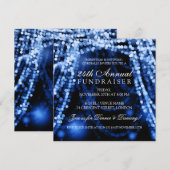 Zakelijke Fundraiser Party String Lights Blue Kaart (Voorkant / Achterkant)