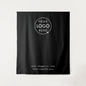 zakelijke gebeurtenis | Uw Logo zwarte foto achter Wandkleed (Voorkant)