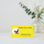 Zakelijke gele kip liet je kijken visitekaartje (Staand voorkant)