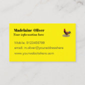 Zakelijke gele kip liet je kijken visitekaartje (Achterkant)