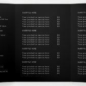 Zakelijke gemoderniseerde zwarte gevouwen brochure drieluik kaart (Binnenkant midden)