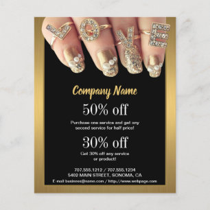 zakelijke gepersonaliseerde flyer nagelkunstenaar
