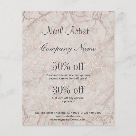 zakelijke gepersonaliseerde nagelstylist flyer (Voorkant)