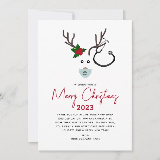 Zakelijke gezondheidszorg Logo Kerstmis 2023 Feestdagenkaart (Voorkant)