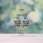 Zakelijke Google Facebook Review QR-code Acryl Bord (Neutraal)