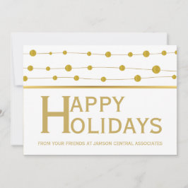 Zakelijke gouden folie Prettige feestdagen kralen Feestdagenkaart