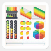 Zakelijke grafiekstickers vierkante sticker (Voorkant)