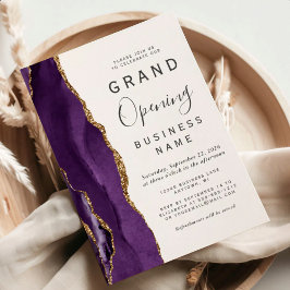 Zakelijke Grand Opening Paars Goud Agaat Kaart