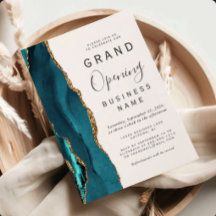 Zakelijke Grand Opening Teal Goud Agaat