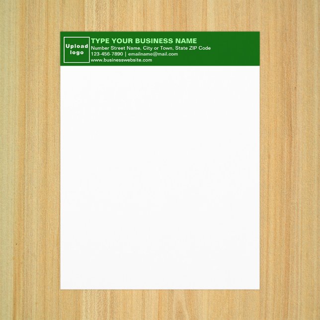 Zakelijke groene briefhoofd op papier (Business green letterhead on paper sheet.)